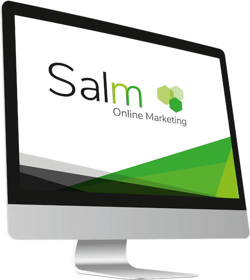 Desktop Computer mit Logo Salm Online Marketing